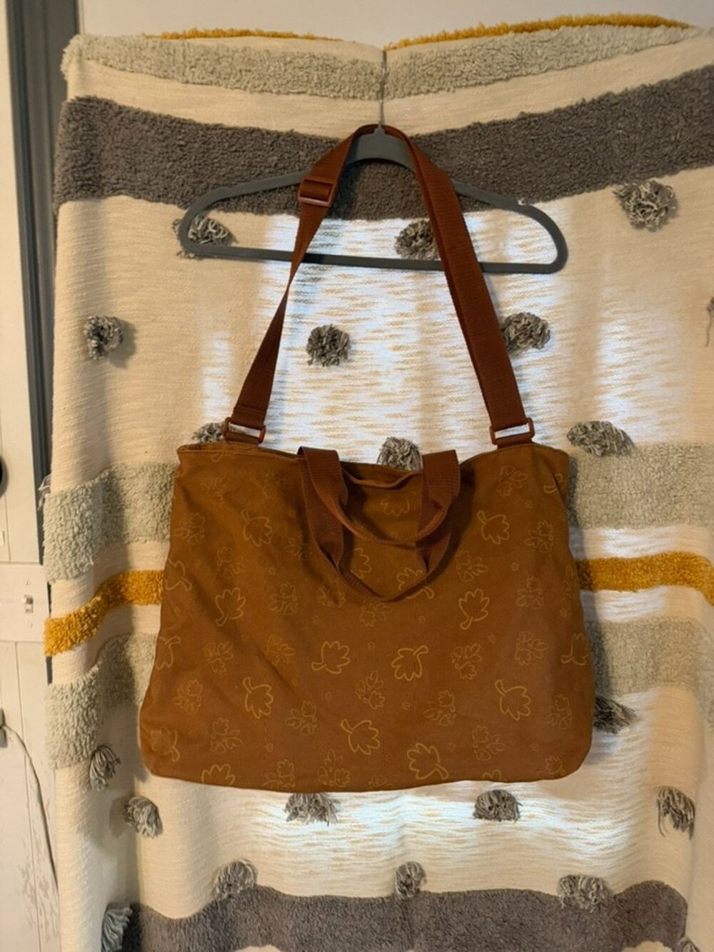 Disney Winnie the Pooh Hunny Brown Canvas Convertible Tote Shoulder Bag